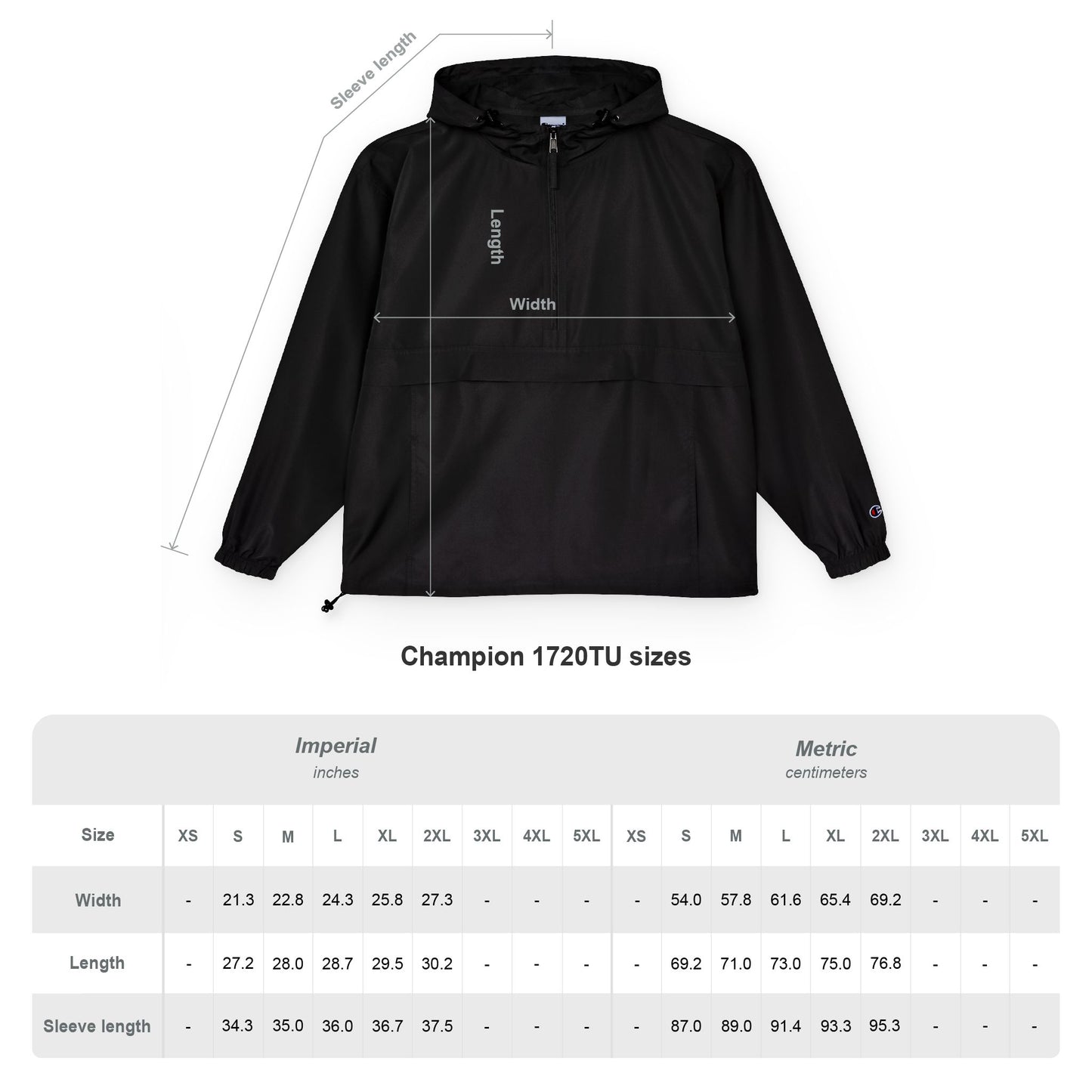 CHAMPION PACKABLE ANORAKK