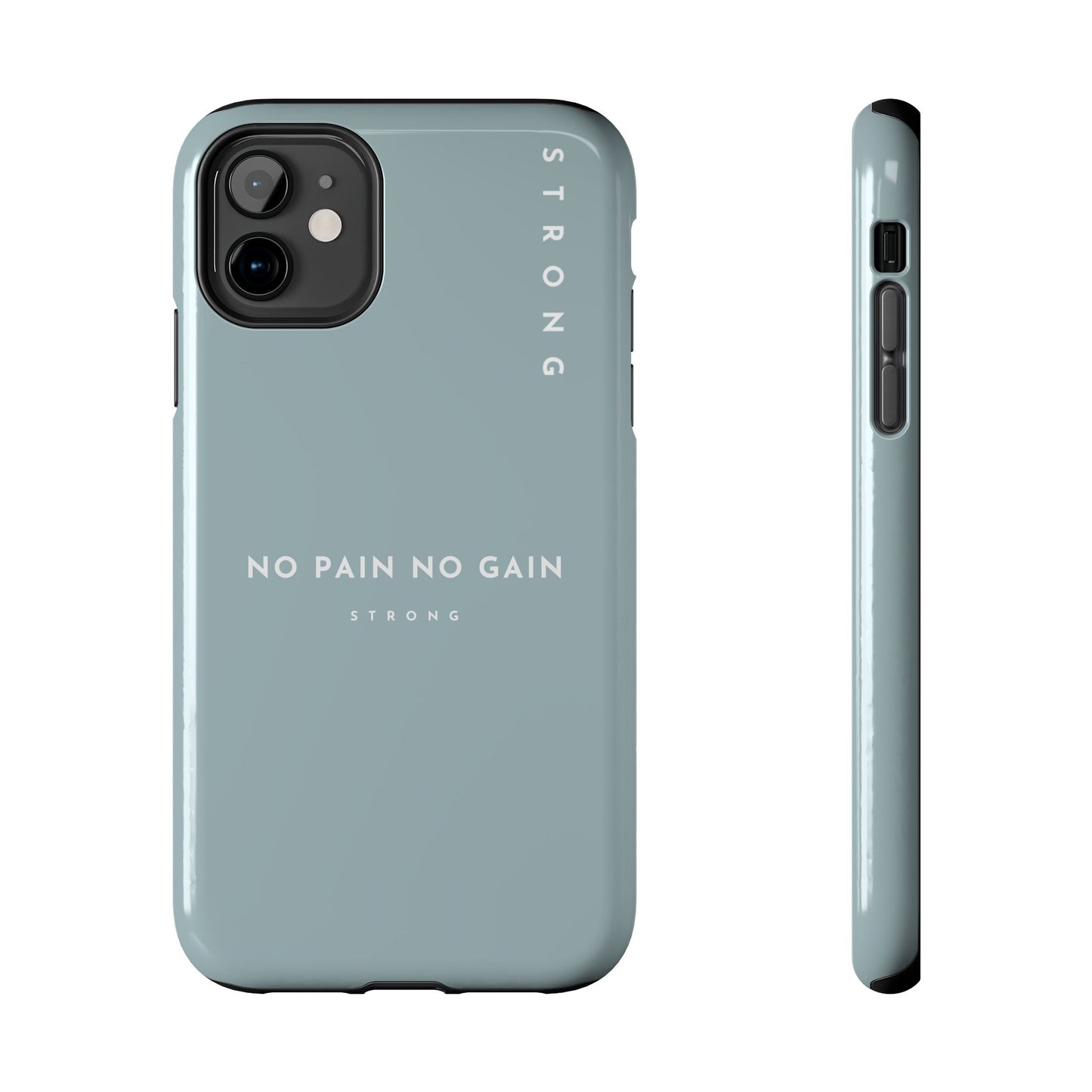 Motivational Phone Case - No Pain No Gain, Tough Phone Case, Inspirational Case, Strength Mobile Cover, Fitness Gift