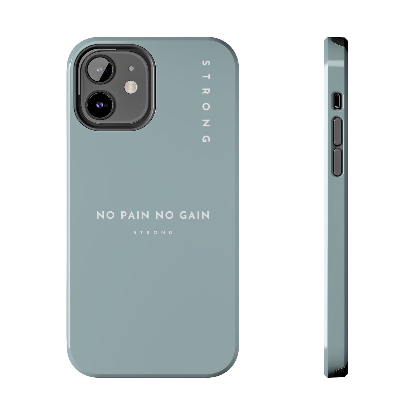 Motivational Phone Case - No Pain No Gain, Tough Phone Case, Inspirational Case, Strength Mobile Cover, Fitness Gift